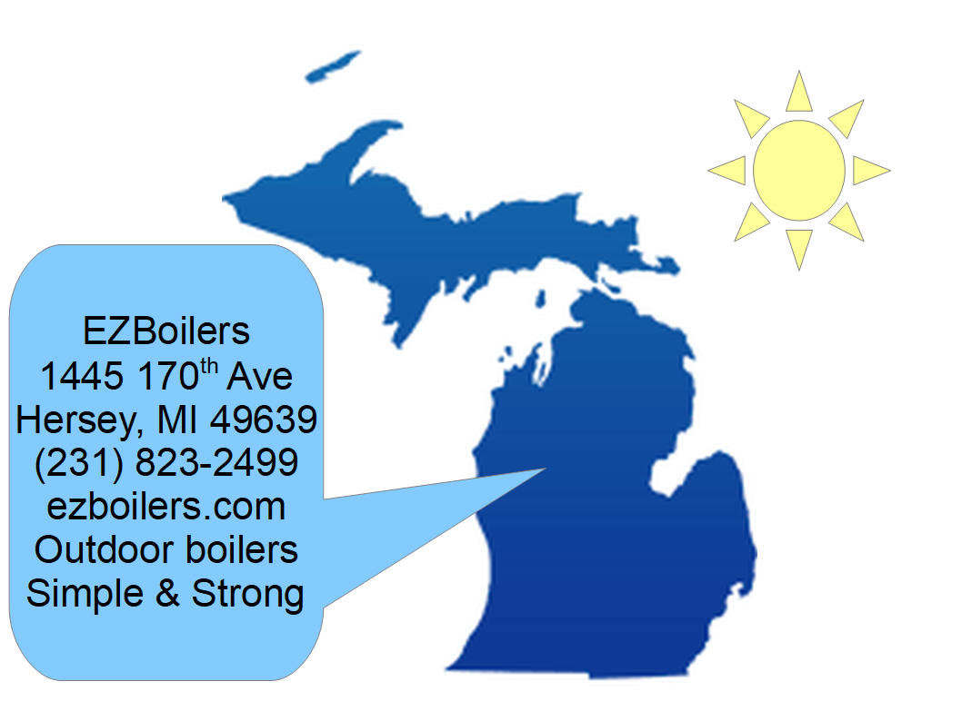 EZ Boilers location on map of Michigan.